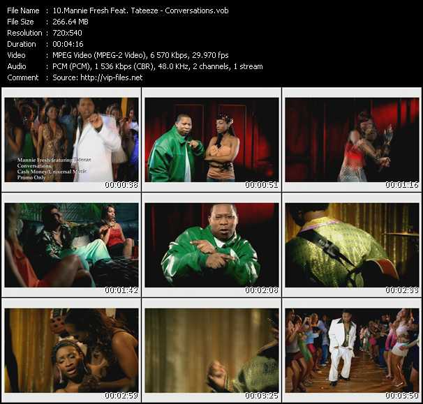 Mannie Fresh Feat. Tateeze video ”Conversations” from dvd ”Promo Only Urban Video April 2005” 