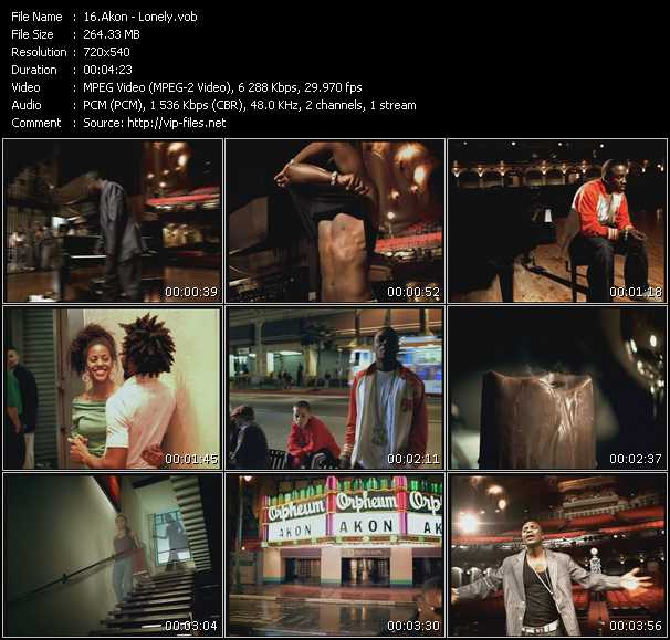 Akon video ”Lonely” from dvd ”Promo Only Urban Video April 2005” 
