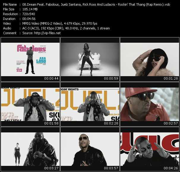 Dream Feat. Fabolous, Juelz Santana, Rick Ross And Ludacris video ”Rockin' That Thang (Rap Remix)” from dvd ”Rock America Urban April 2009” 