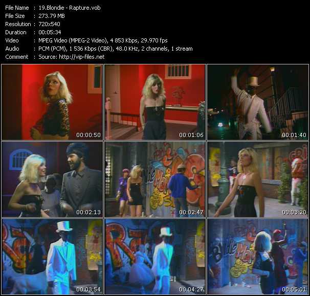 Blondie video ”Rapture” from dvd ”Screenplay VJ-Pro Classic Vision Old Skool Vol.1 April 2005” 