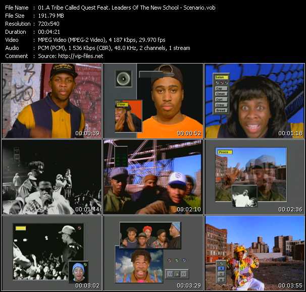 A Tribe Called Quest Feat. Leaders Of The New School video ”Scenario” from dvd ”Screenplay VJ-Pro Classic Vision New Skool Vol.2 April 2009” 