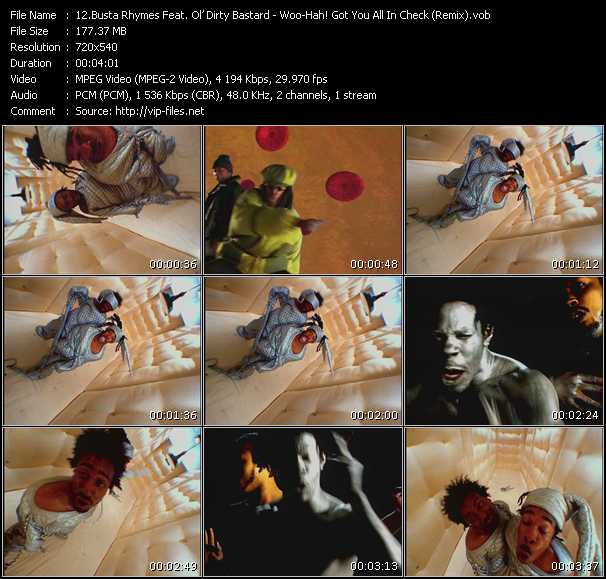 Busta Rhymes Feat. Ol' Dirty Bastard video ”Woo-Hah! Got You All In Check (Remix)” from dvd ”Screenplay VJ-Pro Classic Vision New Skool Vol.2 April 2009” 