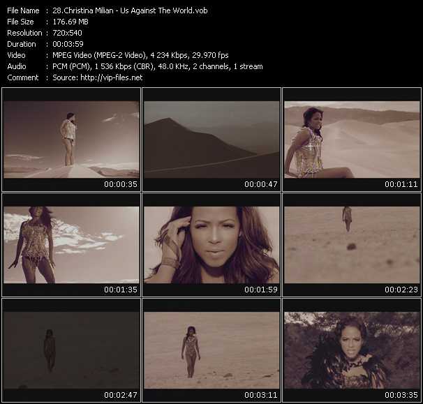 Christina Milian video ”Us Against The World” from dvd ”Screenplay VJ-Pro Hits Vision April 2009” 