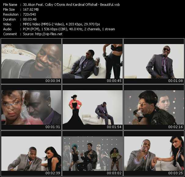 Akon Feat. Colby O'Donis And Kardinal Offishall video ”Beautiful” from dvd ”Screenplay VJ-Pro Hits Vision April 2009” 