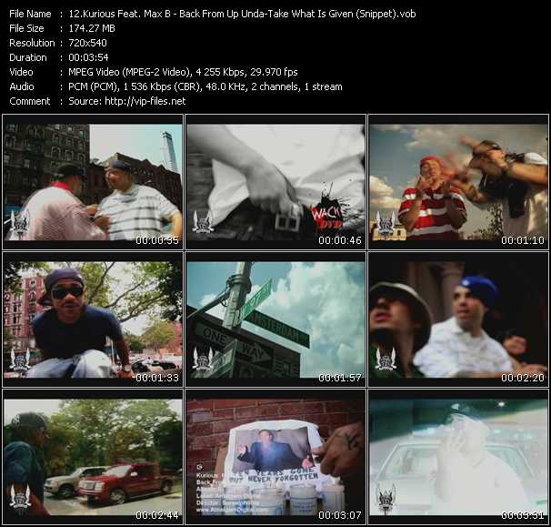 Kurious Feat. Max B video ”Back From Up Unda-Take What Is Given (Snippet)” from dvd ”Screenplay VJ-Pro Urban Vision March 2009” 