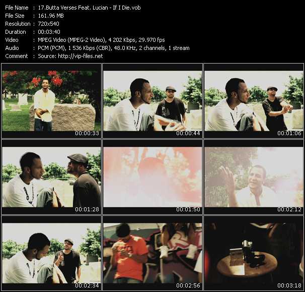 Butta Verses Feat. Lucian video ”If I Die” from dvd ”Screenplay VJ-Pro Urban Vision March 2009” 