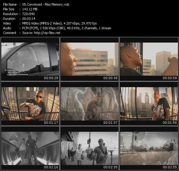 Convinced video ”Miss Memory” from dvd ”Screenplay VJ-Pro Urban Vision April 2009” 