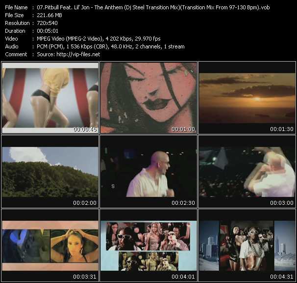 Pitbull Feat. Lil Jon video ”The Anthem (Dj Steel Transition Mix)(Transition Mix From 97-130 Bpm)” from dvd ”Screenplay VJ-Pro Urban Vision April 2009” 