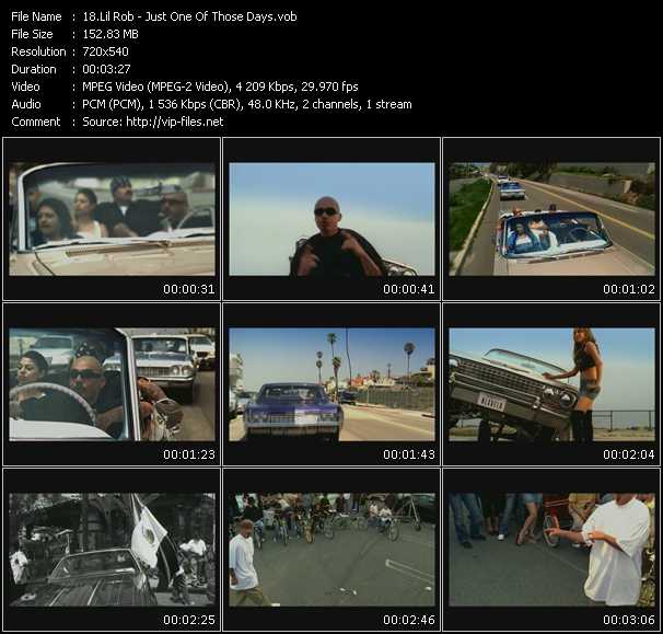 Lil Rob video ”Just One Of Those Days” from dvd ”Screenplay VJ-Pro Urban Vision August 2007” 