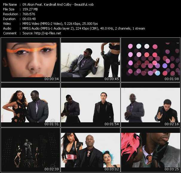 Akon Feat. Kardinall And Colby video ”Beautiful” from dvd ”The Video Pool UK April 2009” 