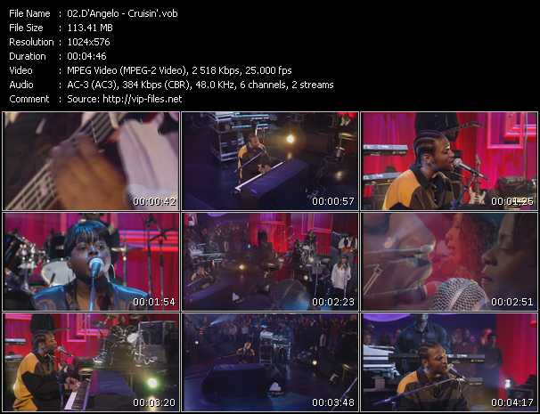 D'Angelo video ”Cruisin' (Live From Later With Jools Holland)” from dvd ”Later With Jools Holland. Best Of Hip Hop And Soul” 