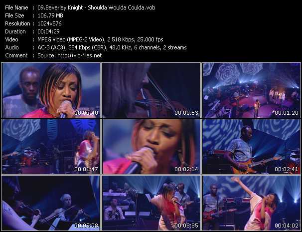 Beverley Knight video ”Shoulda Woulda Coulda (Live From Later With Jools Holland)” from dvd ”Later With Jools Holland. Best Of Hip Hop And Soul” 
