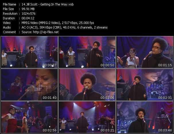 Jill Scott video ”Getting In The Way (Live From Later With Jools Holland)” from dvd ”Later With Jools Holland. Best Of Hip Hop And Soul” 