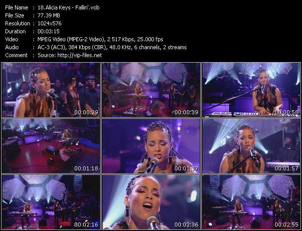 Alicia Keys video ”Fallin' (Live From Later With Jools Holland)” from dvd ”Later With Jools Holland. Best Of Hip Hop And Soul” 