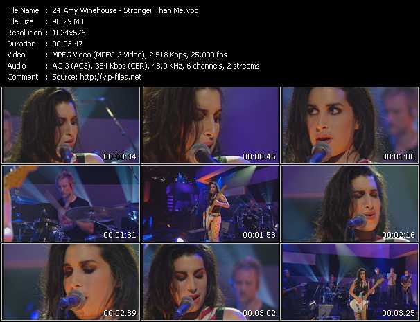Amy Winehouse video ”Stronger Than Me (Live From Later With Jools Holland)” from dvd ”Later With Jools Holland. Best Of Hip Hop And Soul” 
