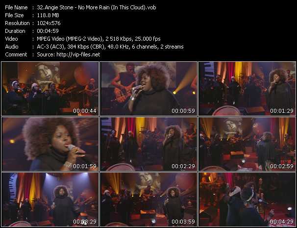 Angie Stone video ”No More Rain (In This Cloud) (Live From Later With Jools Holland)” from dvd ”Later With Jools Holland. Best Of Hip Hop And Soul” 