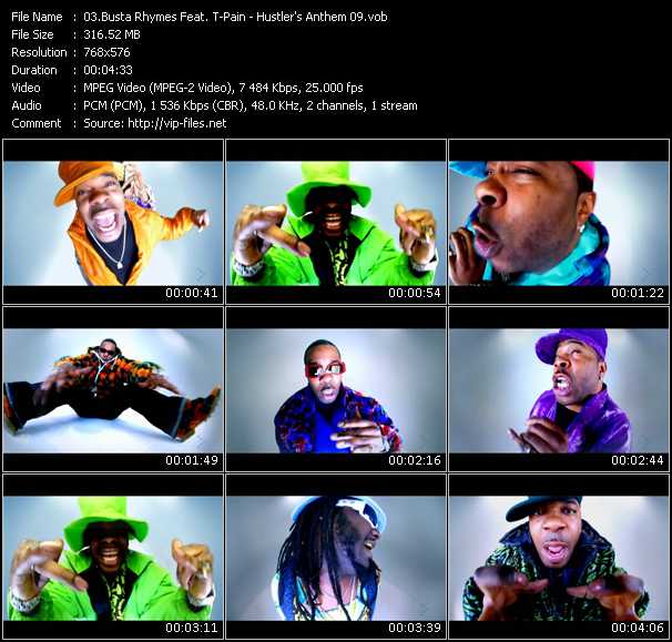 Busta Rhymes Feat. T-Pain video ”Hustler's Anthem 09” from dvd ”MixMash Urban June 2009” 