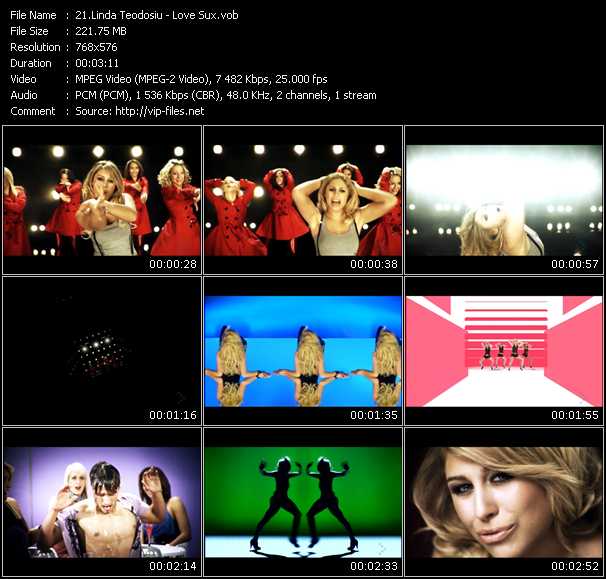 Linda Teodosiu video ”Love Sux” from dvd ”MixMash Urban June 2009” 