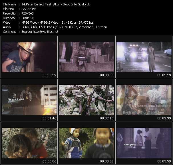 Peter Buffett Feat. Akon video ”Blood Into Gold” from dvd ”Promo Only Express Video May 2009 Week 2” 