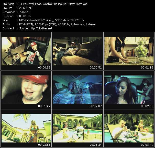Paul Wall Feat. Webbie And Mouse video ”Bizzy Body” from dvd ”Promo Only Express Video May 2009 Week 3” 