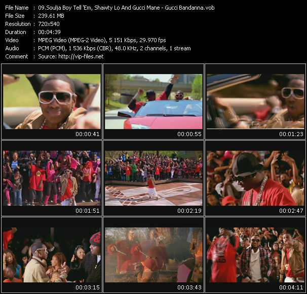 Soulja Boy Tell'Em, Shawty Lo And Gucci Mane video ”Gucci Bandanna” from dvd ”Promo Only Express Video June 2009 Week 3” 