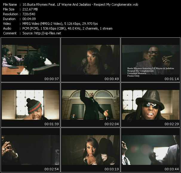 Busta Rhymes Feat. Lil Wayne And Jadakiss video ”Respect My Conglomerate” from dvd ”Promo Only Express Video June 2009 Week 3” 