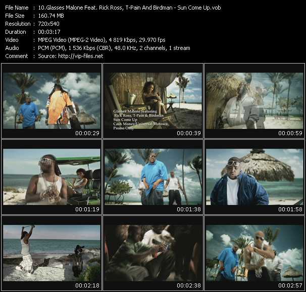 Glasses Malone Feat. Rick Ross, T-Pain And Birdman video ”Sun Come Up” from dvd ”Promo Only Express Video June 2009 Week 4” 