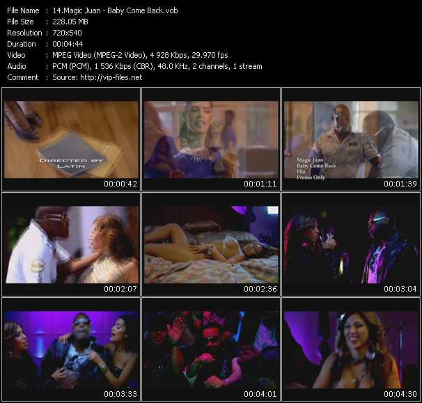 Magic Juan video ”Baby Come Back” from dvd ”Promo Only Express Video July 2009 Week 4” 