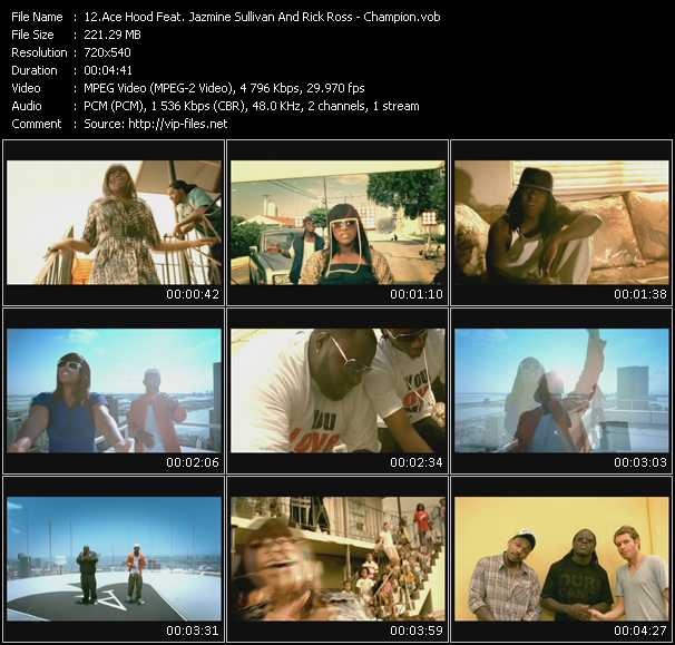 Ace Hood Feat. Jazmine Sullivan And Rick Ross video ”Champion” from dvd ”Promo Only Express Video August 2009 Week 1” 