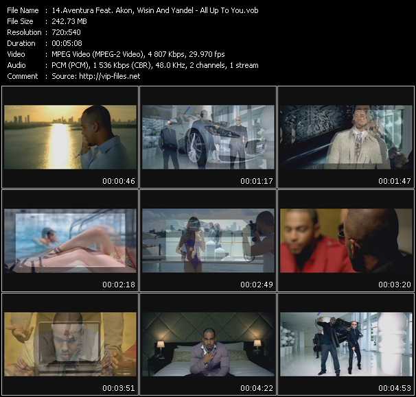 Aventura Feat. Akon, Wisin And Yandel video ”All Up To You” from dvd ”Promo Only Express Video August 2009 Week 1” 