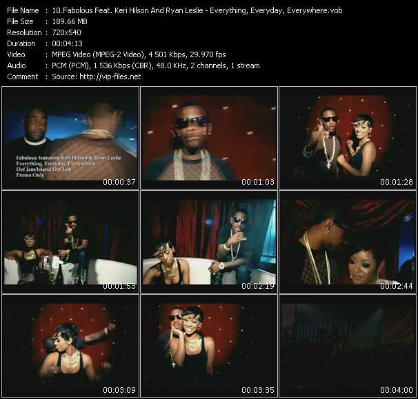 Fabolous Feat. Keri Hilson And Ryan Leslie video ”Everything, Everyday, Everywhere” from dvd ”Promo Only Express Video September 2009 Week 1” 