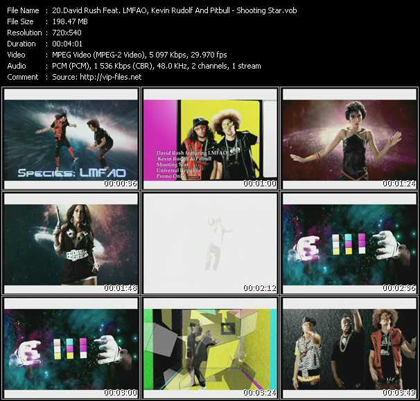 David Rush Feat. LMFAO, Kevin Rudolf And Pitbull video ”Shooting Star” from dvd ”Promo Only Hot Video September 2009” 