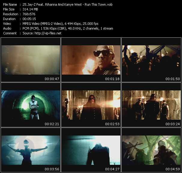 Jay-Z Feat. Rihanna And Kanye West video ”Run This Town” from dvd ”Promo Only UK Chart Video October 2009” 