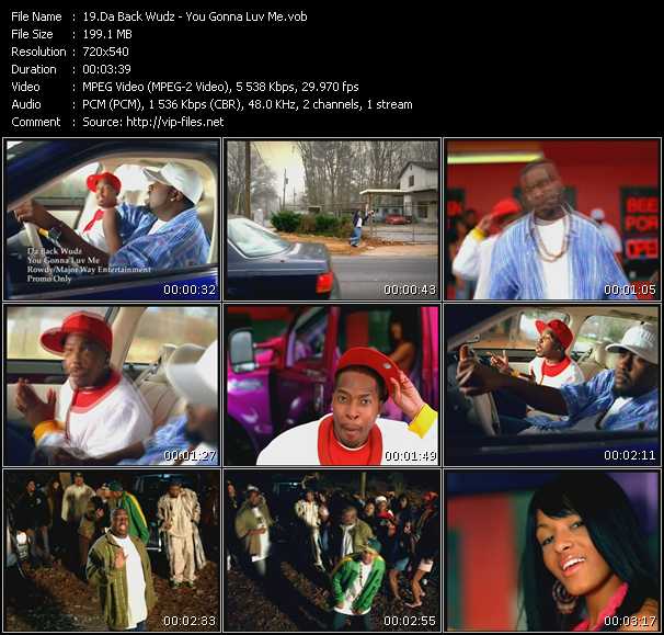 Da Back Wudz video ”You Gonna Luv Me” from dvd ”Promo Only Urban Video May 2005” 