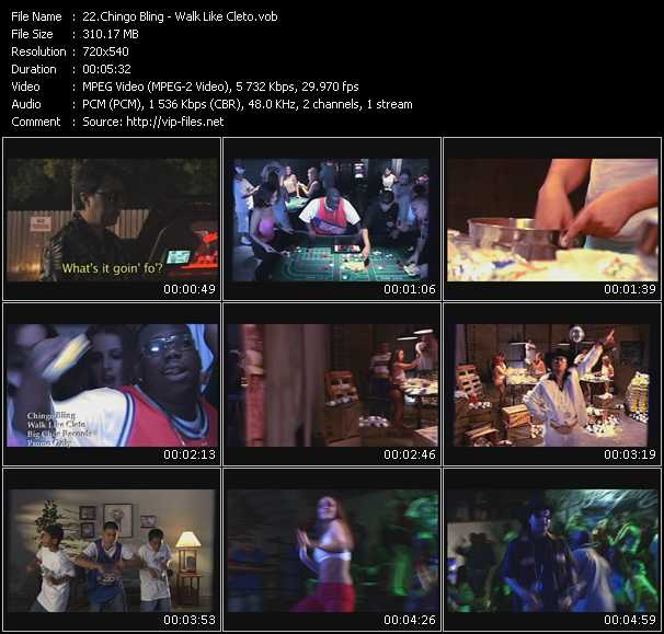 Chingo Bling video ”Walk Like Cleto” from dvd ”Promo Only Urban Video May 2005” 