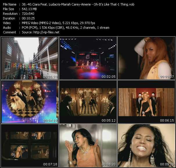 Ciara Feat. Ludacris - Mariah Carey - Amerie video ”Oh - It's Like That - 1 Thing” from dvd ”Promo Only Urban Video May 2005” 