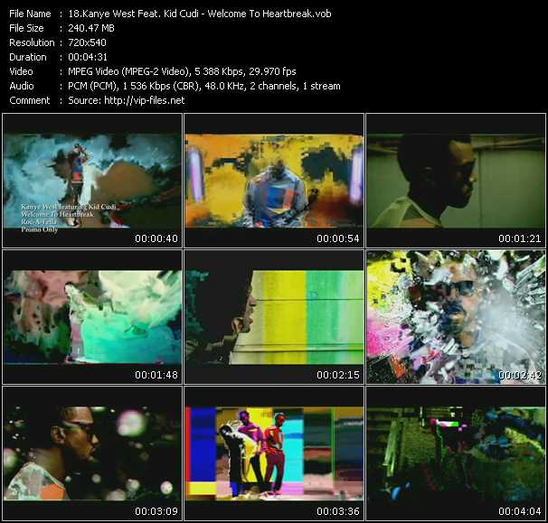 Kanye West Feat. Kid Cudi video ”Welcome To Heartbreak” from dvd ”Promo Only Urban Video May 2009” 