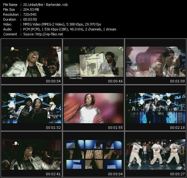 Unladylike video ”Bartender” from dvd ”Promo Only Urban Video May 2009” 