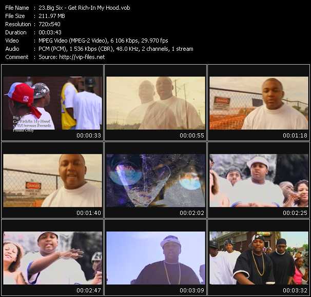 Big Six video ”Get Rich-In My Hood” from dvd ”Promo Only Urban Video June 2005” 