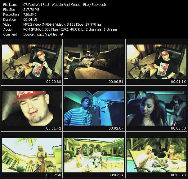 Paul Wall Feat. Webbie And Mouse video ”Bizzy Body” from dvd ”Promo Only Urban Video June 2009” 