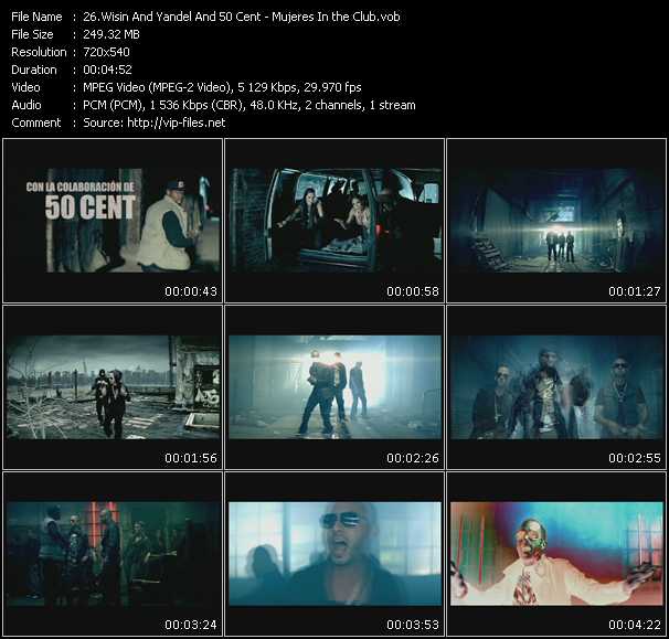 Wisin And Yandel And 50 Cent video ”Mujeres In the Club” from dvd ”Promo Only Urban Video June 2009” 