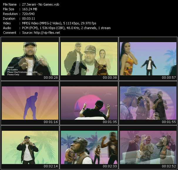 Serani video ”No Games” from dvd ”Promo Only Urban Video June 2009” 