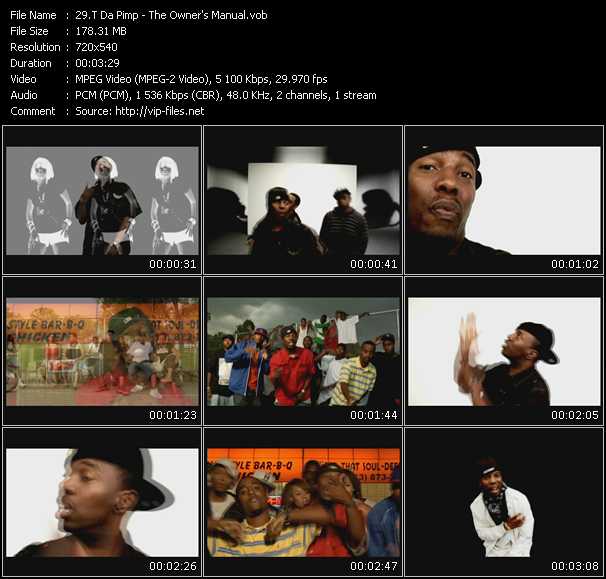T Da Pimp video ”The Owner's Manual” from dvd ”Promo Only Urban Video June 2009” 