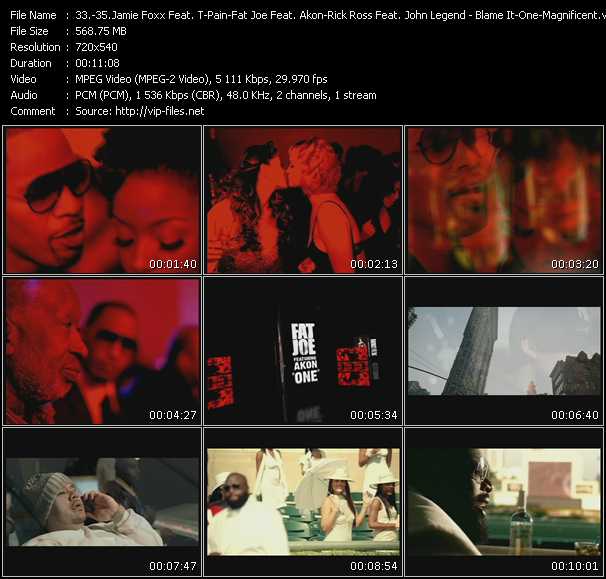 Jamie Foxx Feat. T-Pain - Fat Joe Feat. Akon - Rick Ross Feat. John Legend video ”Blame It - One - Magnificent” from dvd ”Promo Only Urban Video June 2009” 