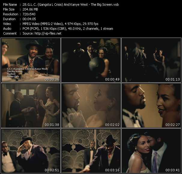 G.L.C. (Gangsta L Crisis) And Kanye West video ”The Big Screen” from dvd ”Promo Only Urban Video July 2009” 