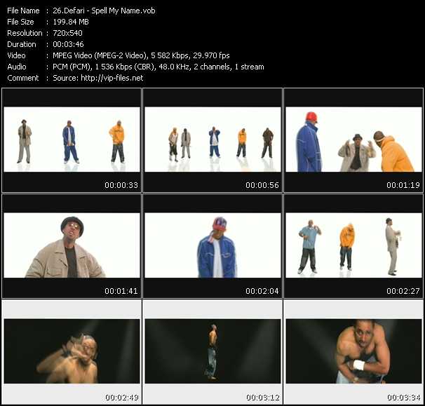 Defari video ”Spell My Name” from dvd ”Promo Only Urban Video August 2003” 