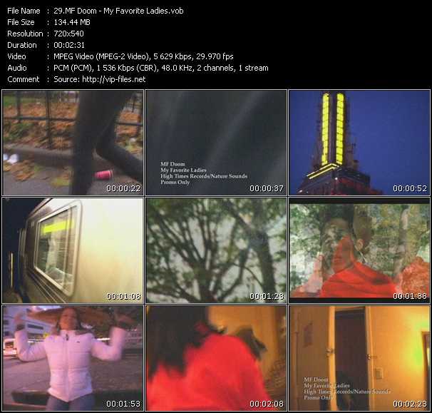 MF Doom video ”My Favorite Ladies” from dvd ”Promo Only Urban Video August 2003” 