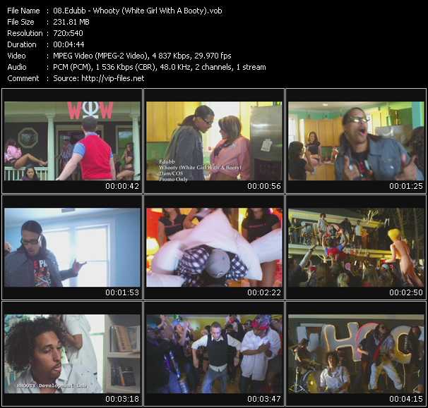 Edubb video ”Whooty (White Girl With A Booty)” from dvd ”Promo Only Urban Video August 2009” 