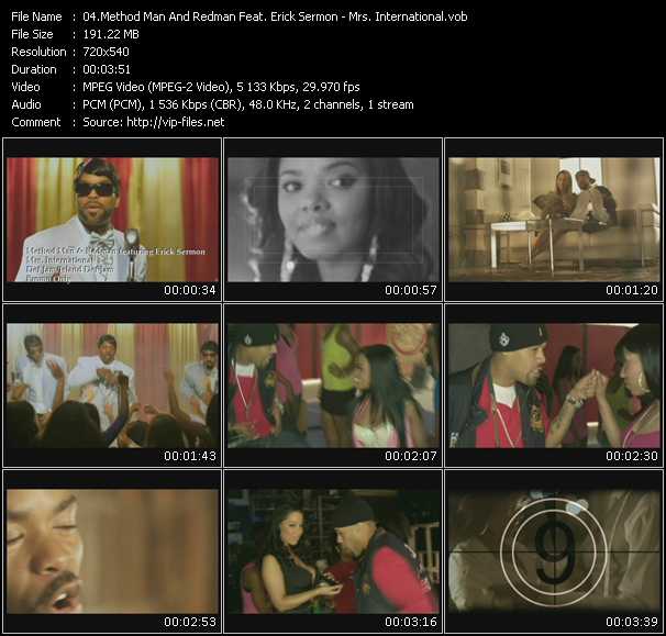 Method Man And Redman Feat. Erick Sermon video ”Mrs. International” from dvd ”Promo Only Urban Video September 2009” 