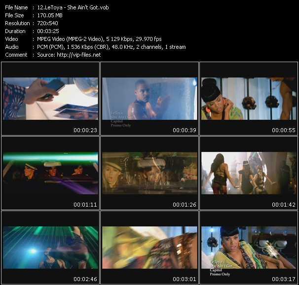 LeToya video ”She Ain't Got” from dvd ”Promo Only Urban Video September 2009” 